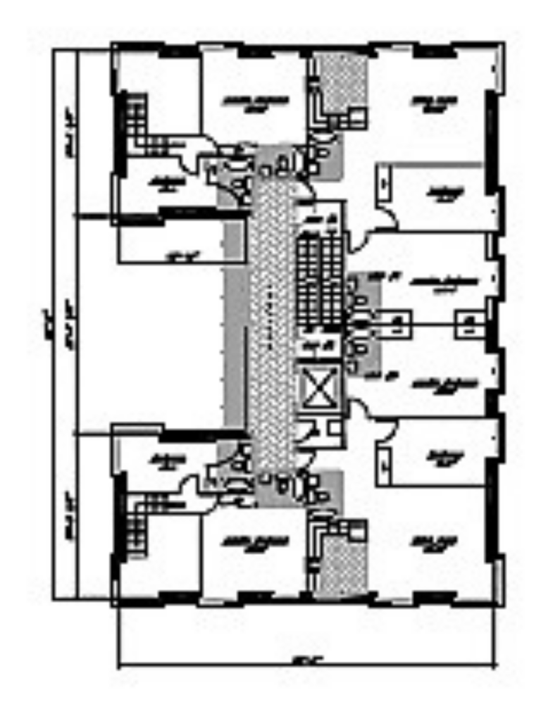 Seventh floor architectural plan for the Caton Avenue development showing residential units and corridor configuration.