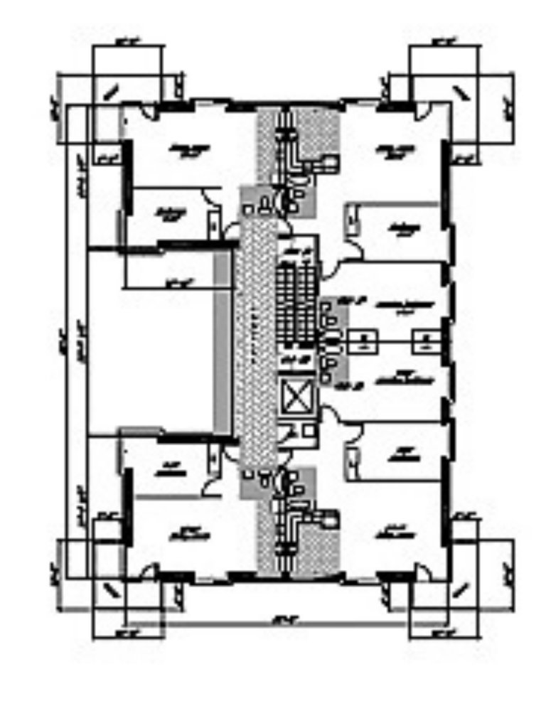 Typical upper floor architectural plan of the Caton Avenue residential building showing apartment layouts and circulation spaces.